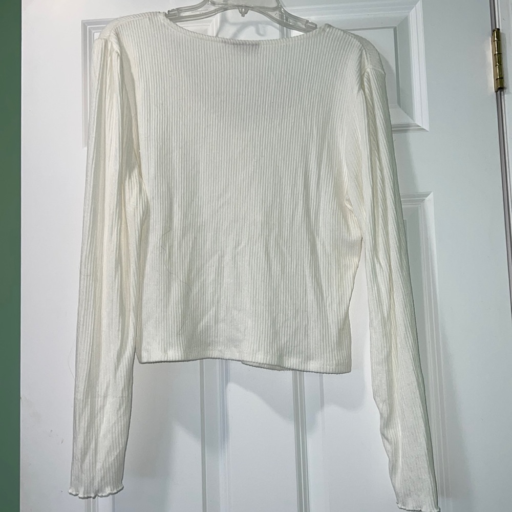 Long sleeve off white blouse - Picture 2 of 5